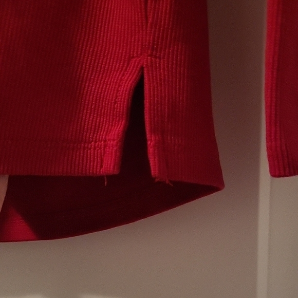 Rafaella Red Off-the-Shoulder Sweater with Fringe - Picture 3 of 6